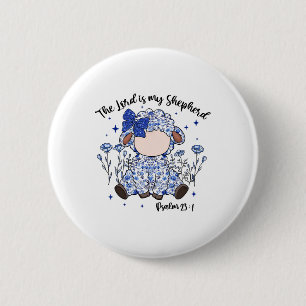 Badge Rond 5 Cm Le Seigneur Est Mon Berger Jour de Pâques Jésus Ch