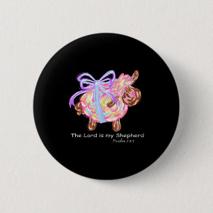 Badge Rond 5 Cm Le Seigneur Est Mon Berger Pâques Jésus Coq Chréti
