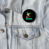 Badge Rond 5 Cm Le Singe De Retour À L'École (En situation)