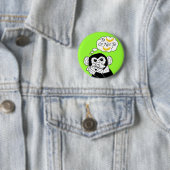 Badge Rond 5 Cm Le singe de Shakespeare (En situation)