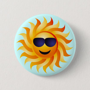 BADGE ROND 5 CM LE SOLEIL AVEC DES NUANCES DESSUS