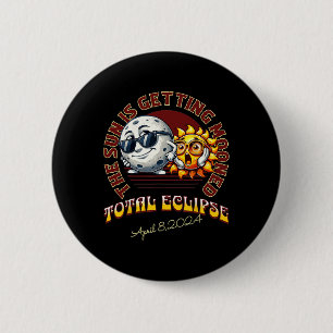 Badge Rond 5 Cm Le Soleil est en train de se Moonder Total Solaire