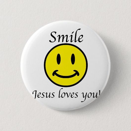 Badge Rond 5 Cm Le sourire, Jésus vous aime (Devant)