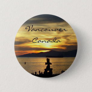 Badge Rond 5 Cm Le souvenir de Vancouver Canada boutonne des