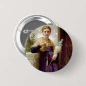 Badge Rond 5 Cm Le Spinner, William-Adolphe Bouguereau (Devant & derrière)