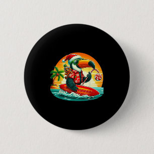 Badge Rond 5 Cm Le Surf Père Noël Toucan Et Drôle Chien Trocal Chr