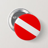 Badge Rond 5 Cm le symbole diagonal rouge de la plongée sous-marin (Devant & derrière)