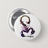Badge Rond 5 Cm Le symbole du scorpion zodiac (Devant & derrière)