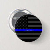 Badge Rond 5 Cm Le symbole USA noirs personnalisés par Blue Line (Devant & derrière)