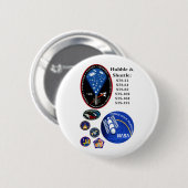 Badge Rond 5 Cm Le télescope de Hubble et la navette (Devant & derrière)
