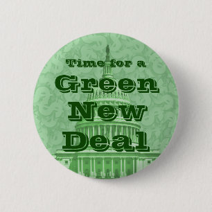 Badge Rond 5 Cm Le temps d'un New Deal vert