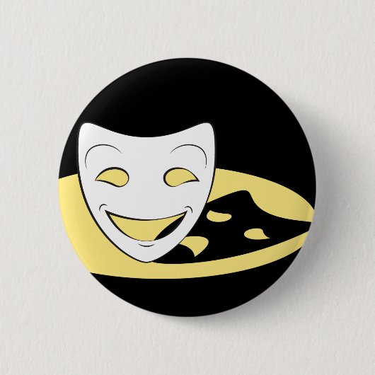 Badge Rond 5 Cm Le théâtre d'ombre masque le bouton (Devant)
