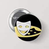 Badge Rond 5 Cm Le théâtre d'ombre masque le bouton (Devant & derrière)