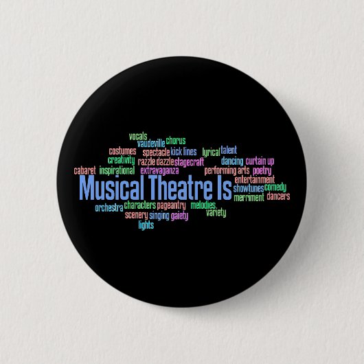 Badge Rond 5 Cm Le théâtre musical est bouton (Devant)