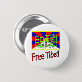 Badge Rond 5 Cm Le Thibet libre ! (Devant & derrière)