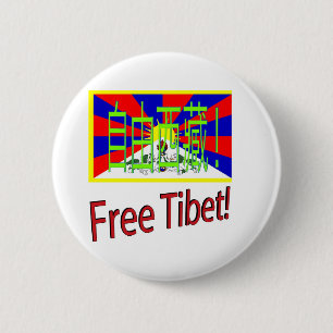 Badge Rond 5 Cm Le Thibet libre !