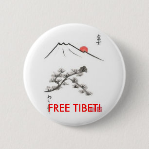 Badge Rond 5 Cm LE THIBET LIBRE ! bouton -- nouvel article !