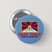 Badge Rond 5 Cm Le Thibet libre charrient (Devant & derrière)