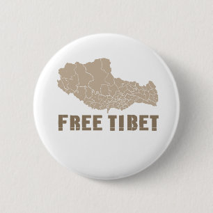 BADGE ROND 5 CM LE THIBET LIBRE/LIBERTÉ TIBÉTAINE