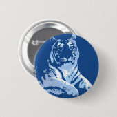 Badge Rond 5 Cm Le tigre bleu pop Art (Devant & derrière)