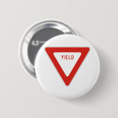 Badge Rond 5 Cm Le trafic de précaution de symbole de panneau (Devant & derrière)