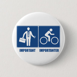 Badge Rond 5 Cm Le Travail Est Important, Le Cyclisme Est Importan