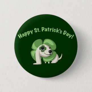 Badge Rond 5 Cm Le trèfle indique "le jour de St Patrick heureux !