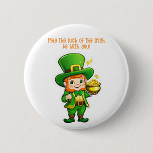 Badge Rond 5 Cm Le trésor de Lucky Leprechaun