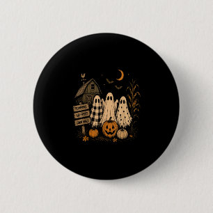 Badge Rond 5 Cm Le trio fantôme de citrouilles de la saison ferme