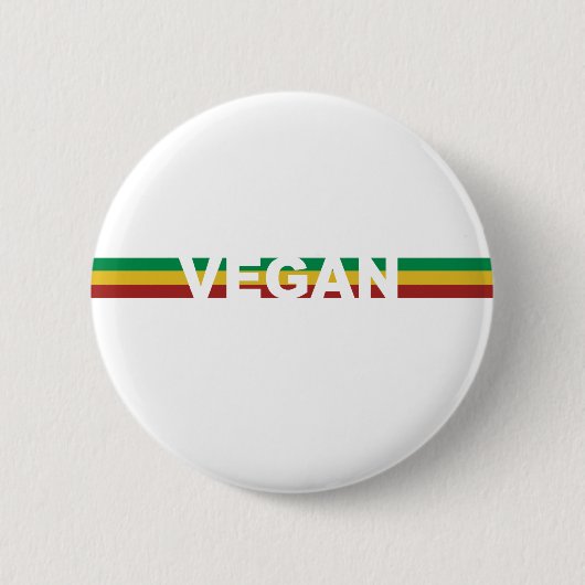 Badge Rond 5 Cm Le végétalien barre Rasta (Devant)