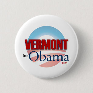Badge Rond 5 Cm Le VERMONT pour Obama