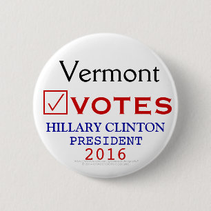 Badge Rond 5 Cm Le Vermont vote le président 2016 de Hillary