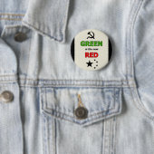 Badge Rond 5 Cm Le vert est la nouvelle goupille rouge (En situation)