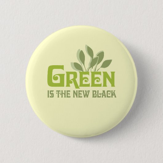 Badge Rond 5 Cm Le vert est le nouveau noir (Devant)