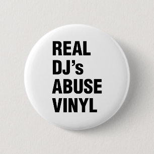 BADGE ROND 5 CM LE VINYLE DE LA VIOLENCE DE VÉRITABLE DJ