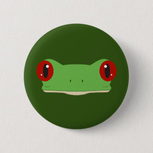 Badge Rond 5 Cm Le visage de la grenouille