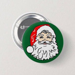 Badge Rond 5 Cm Le visage du Père Noël