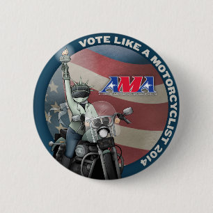 Badge Rond 5 Cm Le vote aiment un motocycliste