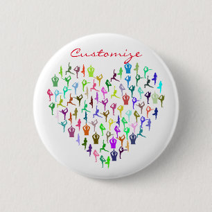 Badge Rond 5 Cm Le yoga fait le coeur Thunder_Cove