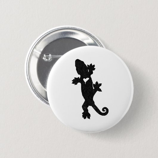 Badge Rond 5 Cm Leachie New Caledonian Gecko Artsy Distressed (Devant & derrière)