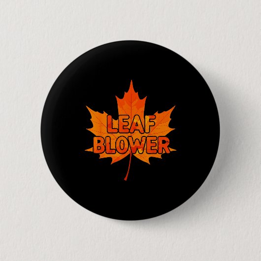 Badge Rond 5 Cm Leaf Blower Autumn Funny Halloween Matching Couple (Devant)
