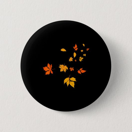 Badge Rond 5 Cm Leaf Blower Fall Leaves Funny Halloween Couple Mat (Devant)