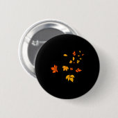Badge Rond 5 Cm Leaf Blower Fall Leaves Funny Halloween Couple Mat (Devant & derrière)