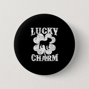 Badge Rond 5 Cm Leaf Lucky Charm French Bulldog St Patrick's Day