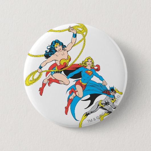Badge Rond 5 Cm Leap de superheroïne (Devant)