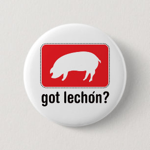 Badge Rond 5 Cm Lechon obtenu - rouge