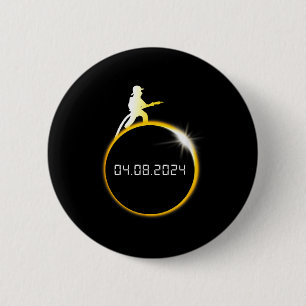 Badge Rond 5 Cm L'éclipse solaire Pompiers Lune Pompiers