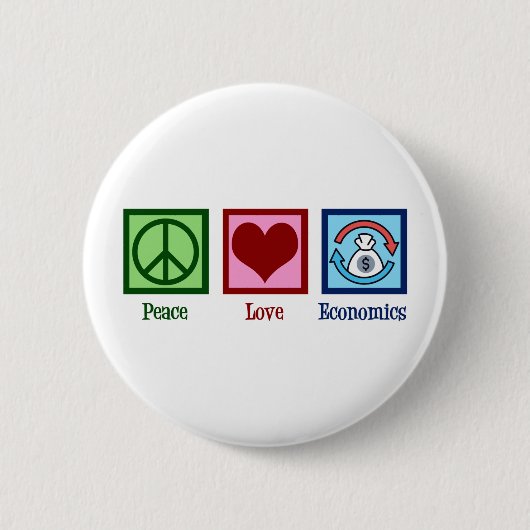 Badge Rond 5 Cm L'économie de l'amour pour la paix (Devant)