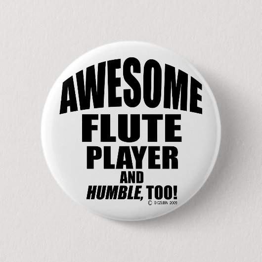 Badge Rond 5 Cm Lecteur Flute génial (Devant)