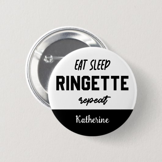 Badge Rond 5 Cm Lecteur Ringette Répéter la sonnette de veille per (Devant & derrière)